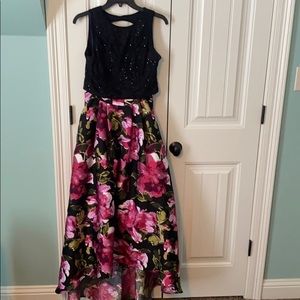 2 pc floral high low formal